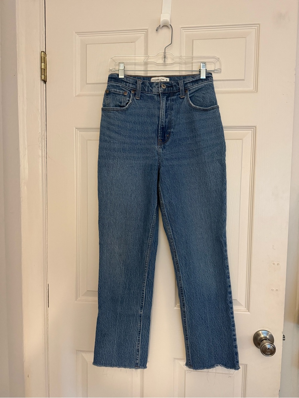 Abercrombie & Fitch Women's Straight-Leg Jeans in Medium Blue